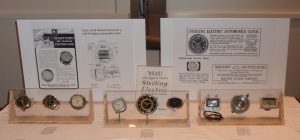 Automobile clocks with patent drawings and advertising