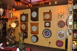 Many Self Winding Clock Company clocks and illuminated advertising clocks.